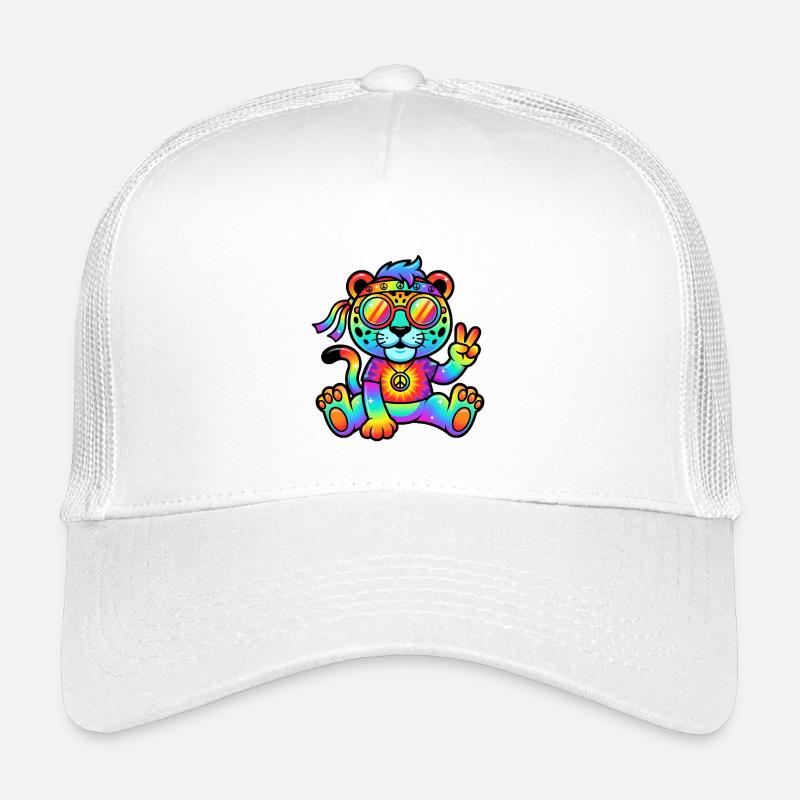 Psychedelischer Hippie-Jaguar - Kinder Trucker-Cap - Weiß
