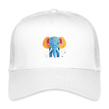 Colorful elephant confetti - Kids’ Trucker Cap - white - Front