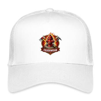 Emblème de la bouche d’incendie de la brigade d’incendie - Casquette trucker enfant - blanc - Devant