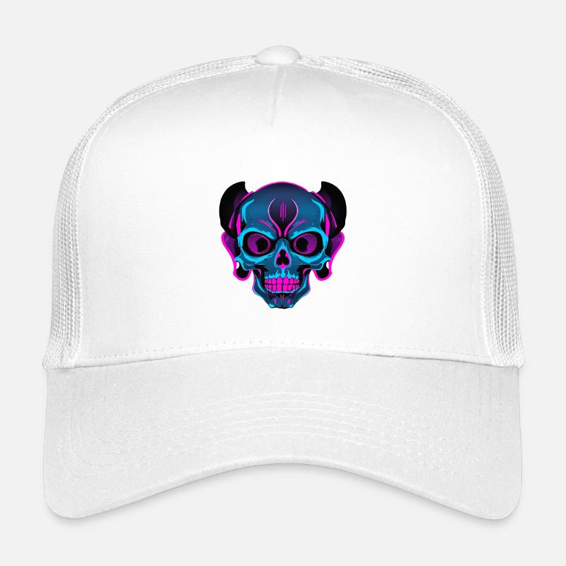 Neon Skull mit Kopfhörern - Kinder Trucker-Cap - Weiß