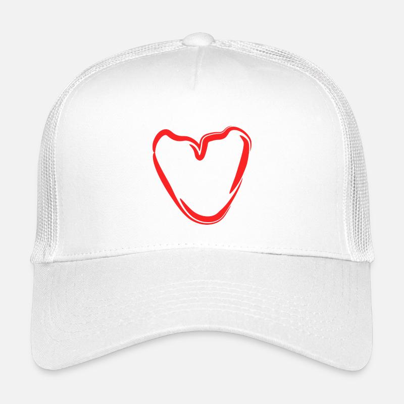 Red Hand Heart Sketch Kids’ Trucker Cap