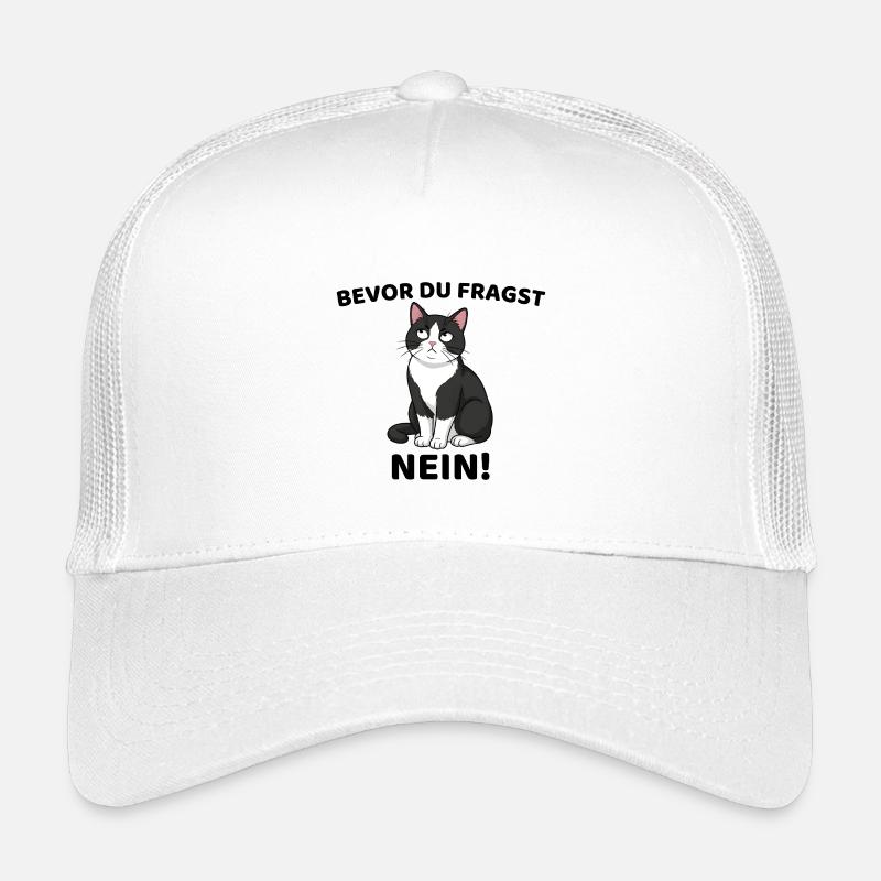 Bevor du fragst NEIN Katze Spruch - Kinder Trucker-Cap - Weiß