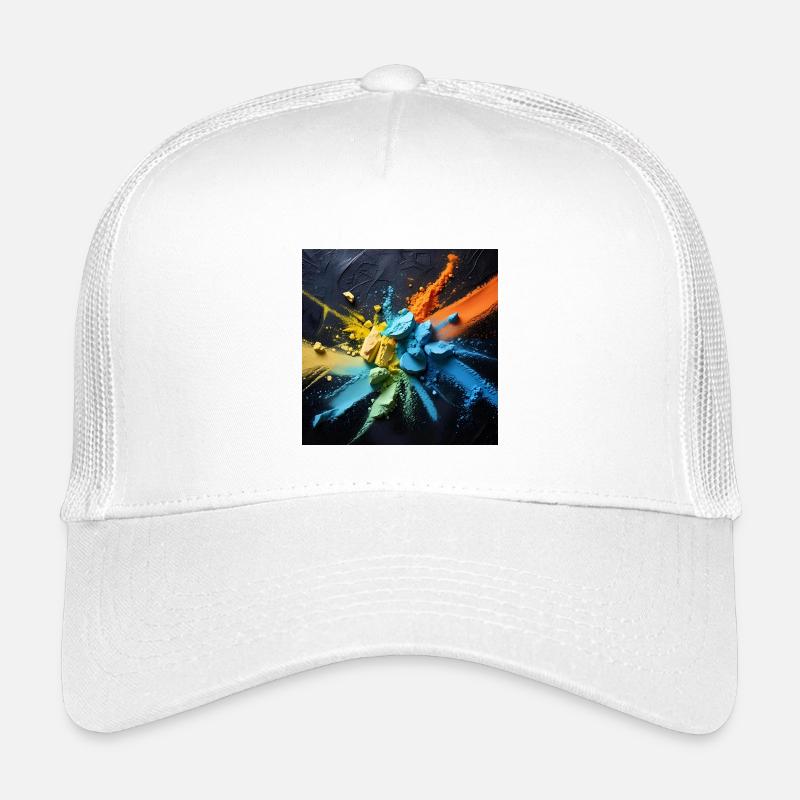 Regenbogenstaub-Explosion - Kinder Trucker-Cap - Weiß