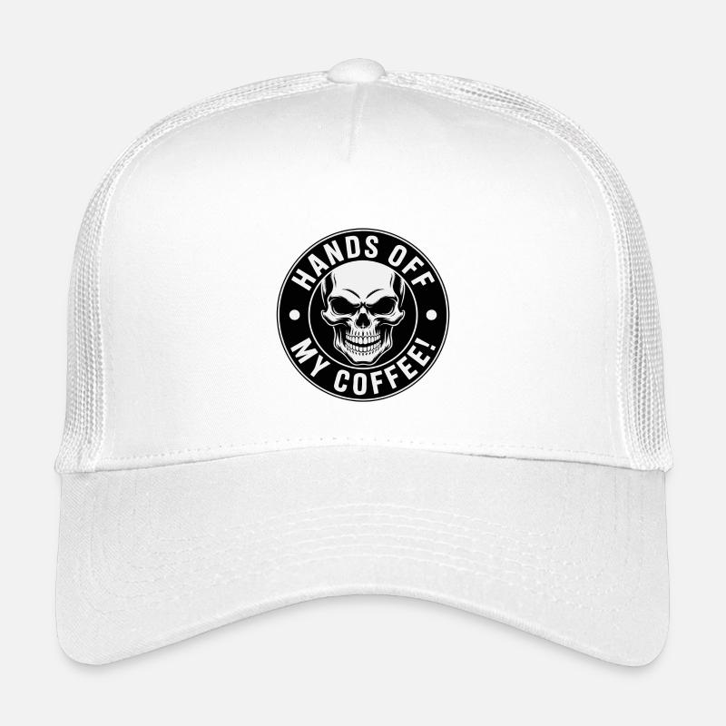 Hands Off My Coffee Skull Kinder Trucker-Cap