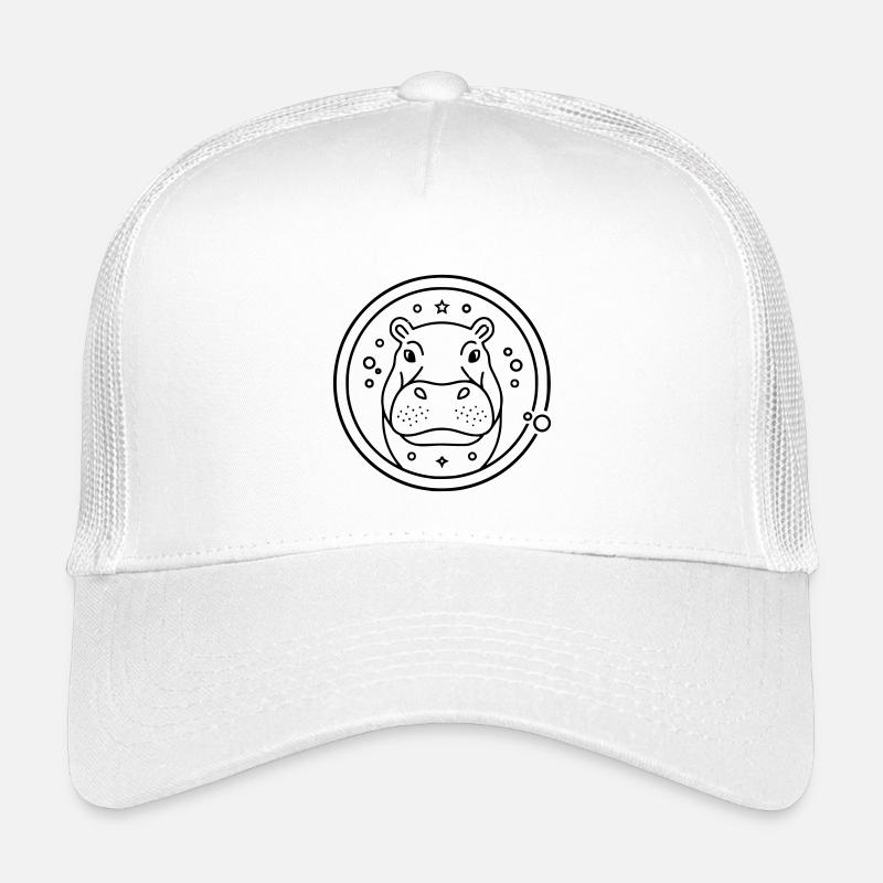 Hippopotamus Starry Sky Circle Outline Kids’ Trucker Cap