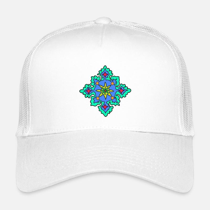 Geometrisches Mandala-Sternmuster - Kinder Trucker-Cap - Weiß