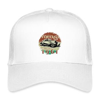 65. Geburtstag - Klassiker - Vintage since 02/1961 - Kinder Trucker-Cap - Weiß - Vorne