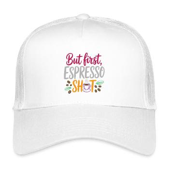 But first espresso shot - Kids’ Trucker Cap - white - Front