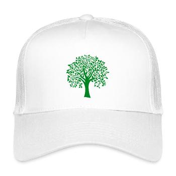 Base Green Jumbo Tree Print Silhouette - Kids’ Trucker Cap - white - Front