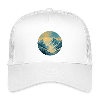 Golden morning light in the mountains - Kids’ Trucker Cap - white - Front