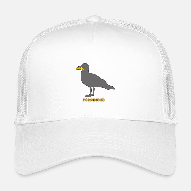 Pommesdieb Möwe - Grau - Kinder Trucker-Cap - Weiß