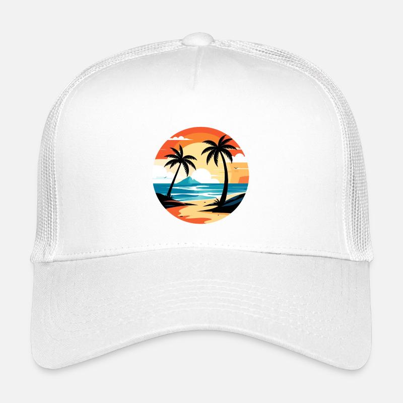 Tropischer Abend am Strand Kreisdesign Kinder Trucker-Cap