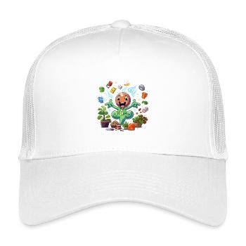 Cheerful plant superhero - Kids’ Trucker Cap - white - Front