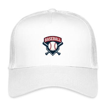 Baseball Emblem Schild mit Ball - Kinder Trucker-Cap - Weiß - Vorne