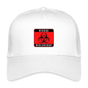 Biologisches Gefahrzeichen, Infektionsrisiko, Material - Kinder Trucker-Cap - Weiß - Vorne