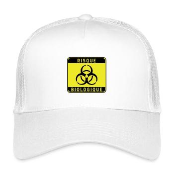 Biologisches Gefahrzeichen, Infektionsrisiko, Material - Kinder Trucker-Cap - Weiß - Vorne