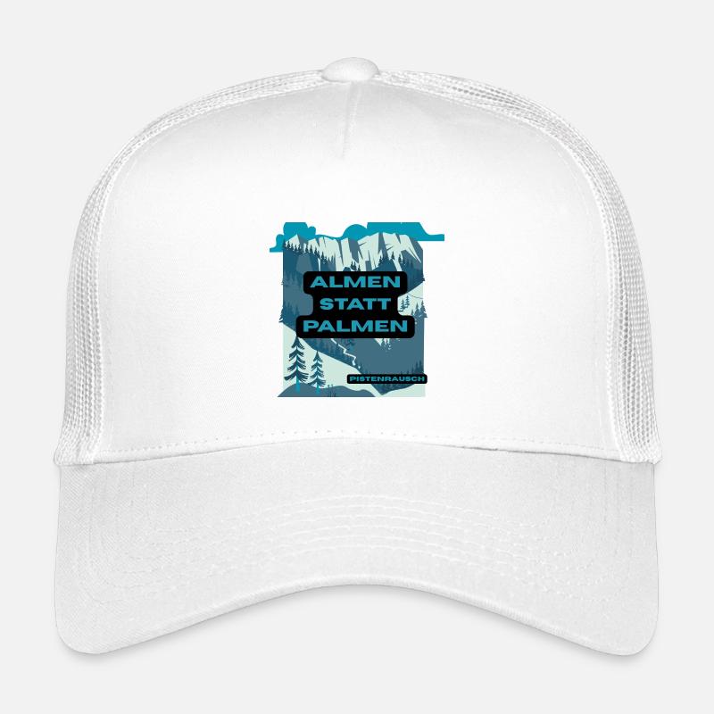 Almen statt Palmen – Berglandschaft - Kinder Trucker-Cap - Weiß