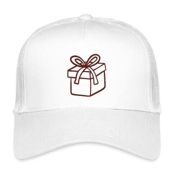 Boîte cadeau rustique dessinée à la main - Casquette trucker enfant - blanc - Devant