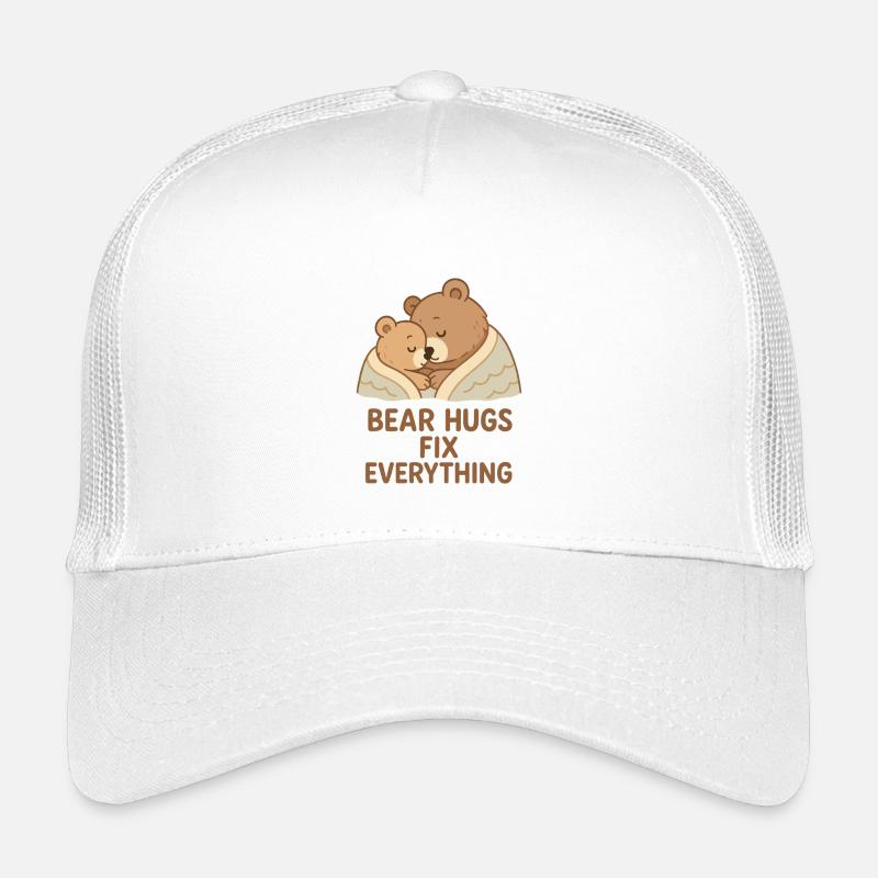 Zwei Bären Umarmung – Bear Hugs Fix Everything - Kinder Trucker-Cap - Weiß