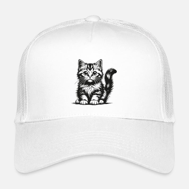 Schwarze Katzen Silhouette - Kinder Trucker-Cap - Weiß