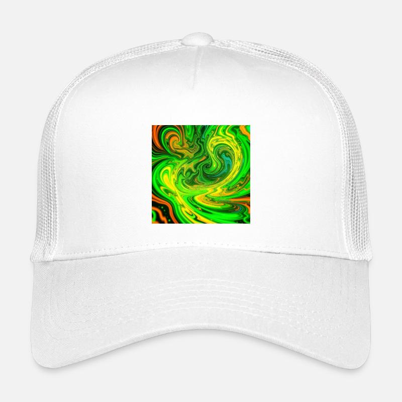 Psychedelische Farbwirbel Grün - Kinder Trucker-Cap - Weiß