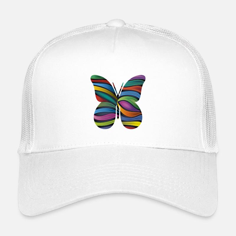 Farfalla a strisce arcobaleno - Cappellino trucker bambino - bianco