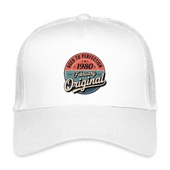 Anniversaire 1980 Février 1980 né en Février 1980 - Casquette trucker enfant - blanc - Devant