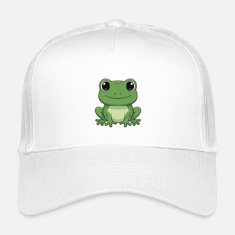 Happy Frog Cartoon Green Kids’ Trucker Cap