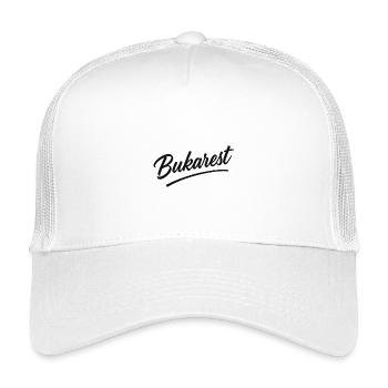 Bukarest Script Vintage Logo - Kinder Trucker-Cap - Weiß - Vorne