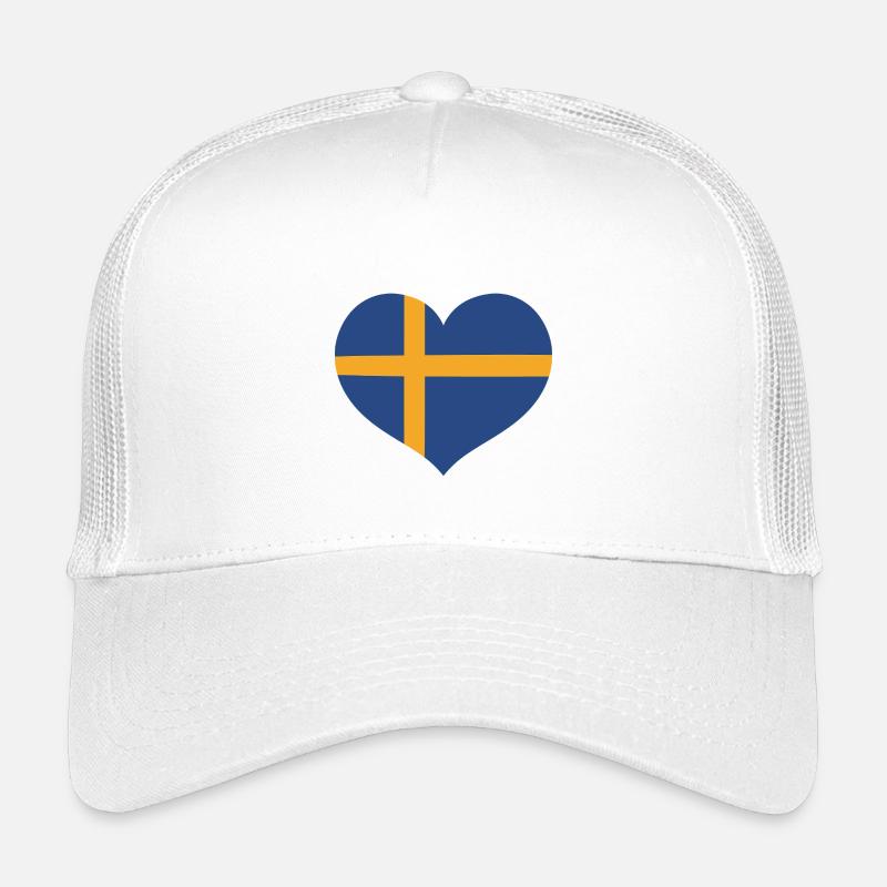Schwedisches Flaggenherz Kinder Trucker-Cap