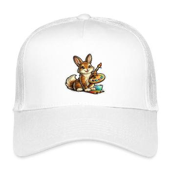 Artiste lapin avec palette - Casquette trucker enfant - blanc - Devant