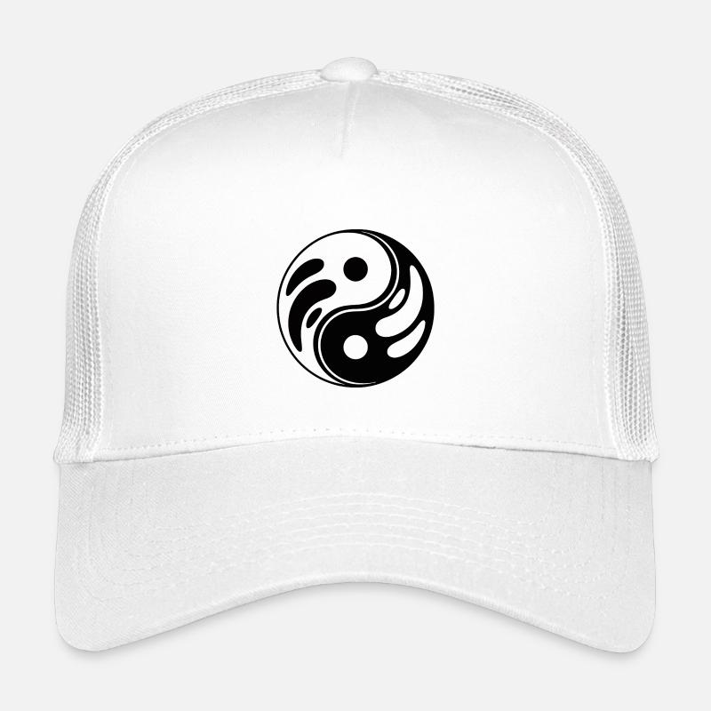 Yin Yang Balance Pattern - Kids’ Trucker Cap - white