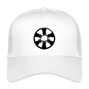 Katzenblick-Kreis: Augen aus der Dunkelheit - Kinder Trucker-Cap - Weiß - Vorne