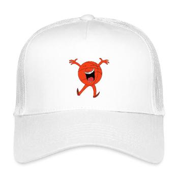 Mascotte de basket rieur - Casquette trucker enfant - blanc - Devant
