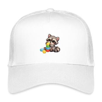 Baby Oskar mit Bauklötzen - Kinder Trucker-Cap - Weiß - Vorne