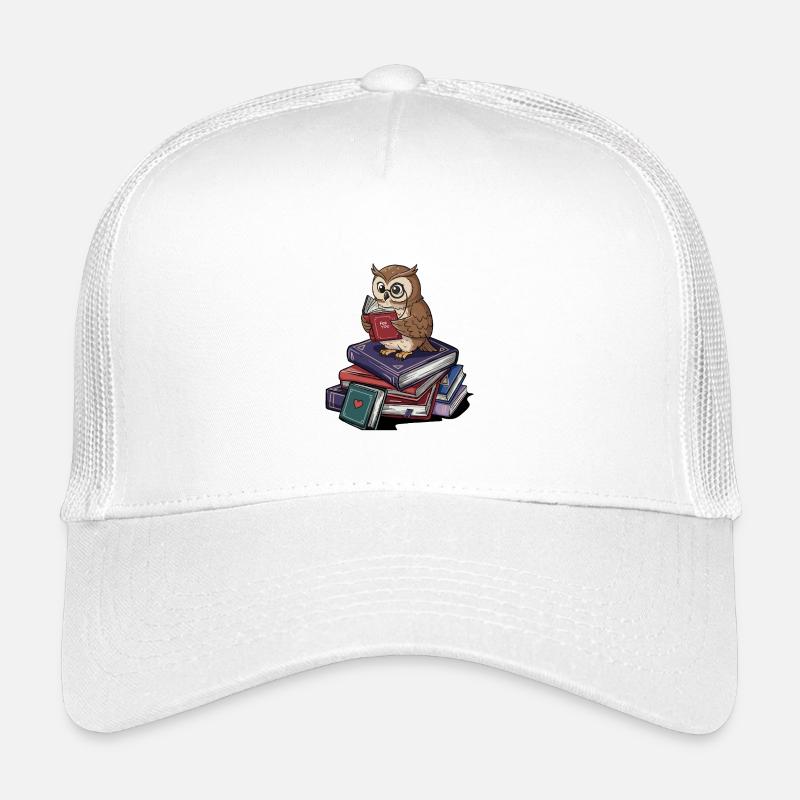 Rat de bibliothèque Chouette Oiseau Lecture Livres Art Casquette trucker enfant