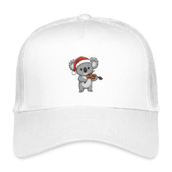 Weihnachts-Koalabär spielt Geigenkunst - Kinder Trucker-Cap - Weiß - Vorne