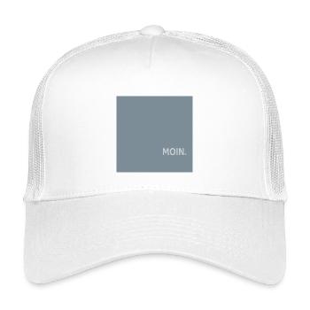 Moin Poster Minimal Norddeutsch Humor Typografie - Kinder Trucker-Cap - Weiß - Vorne