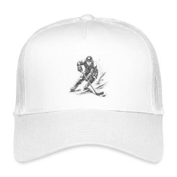 Eishockeyspieler in voller Action - Kinder Trucker-Cap - Weiß - Vorne