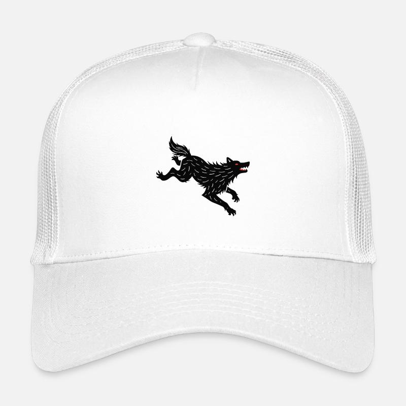 Schwarzer Wolf läuft - Kinder Trucker-Cap - Weiß