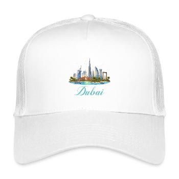 Dubai Skyline Illustration - Kids’ Trucker Cap - white - Front
