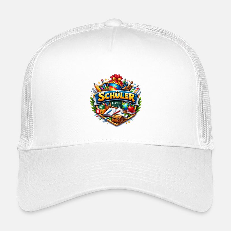 Student Learning World Sticker Design Kids’ Trucker Cap