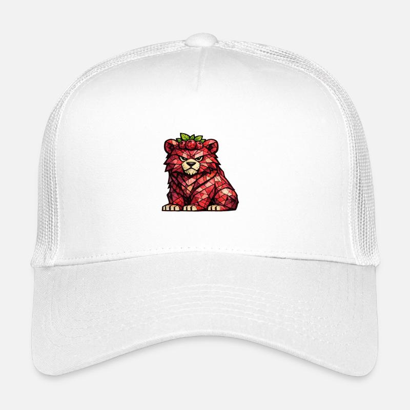 Raspberry Bear Cubism Version - Kids’ Trucker Cap - white