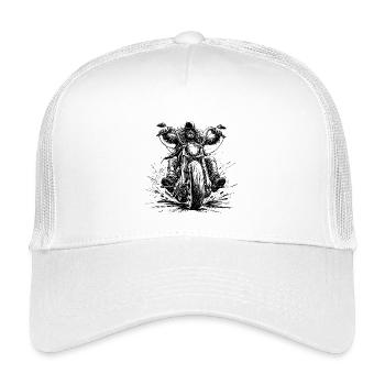 Chopperfahrer frontal im Comic-Stil - Kinder Trucker-Cap - Weiß - Vorne