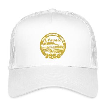 70. Geburtstag - Klassiker Musclecar 04/1956 - Kinder Trucker-Cap - Weiß - Vorne