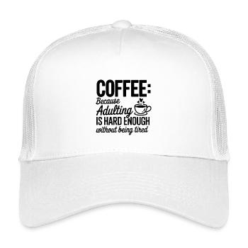 Kaffee Fokus: Alltagssprint - Kinder Trucker-Cap - Weiß - Vorne
