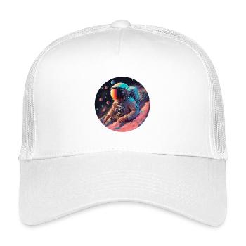 Astronaut in Neon Cosmos - Kids’ Trucker Cap - white - Front