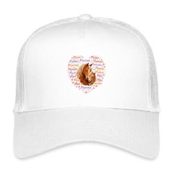 Cœur de maman des chevaux – Cadeau de la fête des mères Amour des chevaux - Casquette trucker enfant - blanc - Devant