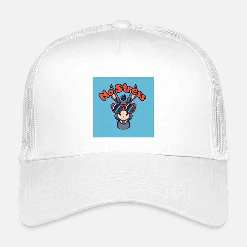 No Stress Donkey Red Glasses Kids’ Trucker Cap