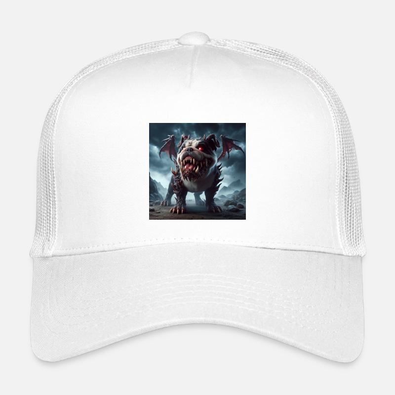 Rotäugiger Abgrundhund - Kinder Trucker-Cap - Weiß